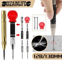 소형 탁상 밀링머신 서프파이프 선반가공 탁상바이스 밀링기 5 인치 자동 센터 펀치 조정 가능한 스프링 장착 구멍 펀처 덴트 마커 센터 핀 목수 드릴 도구 나무 금속, 캡이 있는 골드 세트