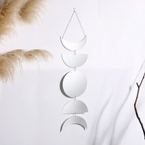 골드 문 단계 벽 거울 Boho 홈 장식 문 장식 아크릴 장식 거울 벽 교수형 침실 거실 장식, 01 Siliver mirror