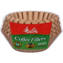 Melitta 8-12 컵 바구니 커피 필터 천연 갈색 200 매 (6 팩), 한개옵션1, 한개옵션0