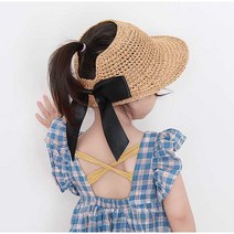 (당일발송/하루배송)귀여운 리본꼬리 아기 어린이 밀짚모자