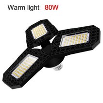 방폭등 LED 내압 산업용 40/60/80W 차고 조명 3000K/6000K 변형 접이식 램프 E26/E27 베이 천장 실내 홈 작업장, [01] Warm light, [01] 80W, [01] warm light