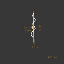 LED 북유럽 황금 흰색 미니멀리즘 디자이너 램프 조명 펜던트 식당용, 19.Wall lamp 90cm - Black-Warm