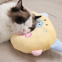반려동물 일체형 베개 소형 꿀잠 목베게, 노란 돼지