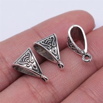 공예 부속 삼각형 걸이형 버클 비즈 커넥터 DIY 쥬얼리 제작 액세서리 20 개, 06 16x10mm-Silver