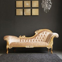 유캐슬 끌레드 엔틱 소파 3인용, 골드