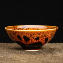 찻잔 세트 다도 도기 빈티지 도자기 전통 명품 가마 변경 세라믹 차 컵 1 개 Temmoku 유약 쿵푸 지안산 음료 식기, [16] D4 6.9X3CM 40ML