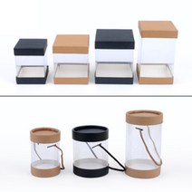 투명한 선물포장 케이스 4주년 400일 나선식 신입사원, 사각 9x15cm 브라운