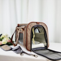 강아지 산책가방겸용카시트 고양이 숄더 이동장 애견 크로스 포대기 케이지, 진회색(매쉬수납창)