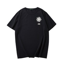 반팔티 라운드넥 뚱보 트렌드 티셔츠상의 플라워 프린팅 라지 오버핏 이너티셔츠 빅사이즈남성의류 2067203881