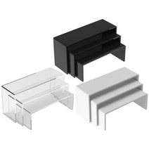 아크릴선반 ㄷ자 모듈 선반 3 조각 사다리 스탠드 보관 주최자 계층화 된 디스플레이 손으로 만든 모델 장난감 수집품 그림 모델 자동차 용 JX, 검은색