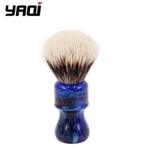 구렛나루 수염 Yaqi 24mm 신비한 공간 컬러 핸들 2 밴드 오소리 헤어 매듭 남성 면도 브러쉬