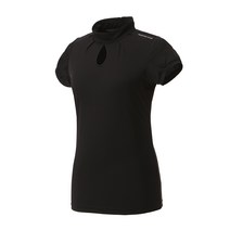 여성 트임 포인트 H넥 셔츠 AERWTS12BLACK