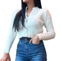 윈썸코리아 뽀송 크롭스타일 긴팔 가디건 3color