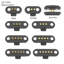 전장부품 1쌍 2/3/4/5P 12V 1A 자기 포고 핀 커넥터 수 암 2.5 MM 스프링 장착 DC 전원 소켓 60g 탄성력, [04] 5Pin