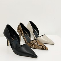 파이톤 사이드오픈 스텔레토 펌프스 하이힐 8cm 힐