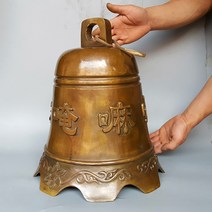 초른 순수 구리 주조 바람 차임 펜던트 벨 안뜰 사원 중국어 크리 에이 티브 장식 일일 선물, 16. 대략적인 직경 33cm 높이 39cm 브론즈 색