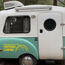 캠핑카 차량용스티커 튜닝 자동차스티커 카라반꾸미기 데칼스티커 10종, 10 이모셔널캠핑, 중형, 옐로우