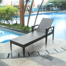 수영장카바나 원목썬베드 선배드 야외 썬배드 라탄의자 라탄썬베드, 침대 1개