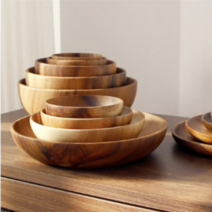 나무그릇 우드 샐러드볼 5종 코스트코 원목 보울 파스타볼 카페 시리얼 요거트 소스, XL 샐러드 파스타볼 1P