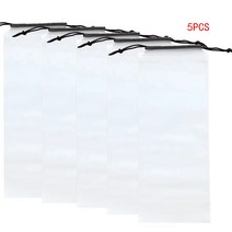 비닐 봉투 우산 보관 가방 무광택 반투명 재사용 가능한 휴대용 우산 Drawstring 보관 커버 홈 보관 주최자, 5개, 하나