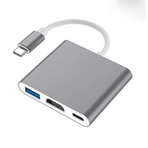 USB 3.1 c형 허브-RJ45 4K HDMI 어댑터 Thunderbolt 3 C 허브 3.0 VGA TF SD 리더 슬롯 PD 맥북 프로 에어 13 M1 지원, [05] 3-in-1 Gray