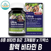 비타민B 콤플렉스 고함량 대용량 비타민 B군 비오틴 엽산 티아민 리보플라빈 피리독신 니아신 시아노코발라민 바이오틴 업산 함유 건강기능식품 건기식 맞춤복합영양제, 3개월분 11박스