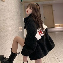 캐주얼 여성 뽀글이 플리스 자켓 겨울 양털 점퍼