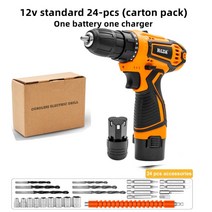 전동드라이버 12v/16.8v/21v 리튬 전기 드릴 스크루 드라이버 해머 미니 충전식 전동 공구, 07 12v Standard 24pcs_02 EU