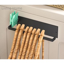Living Home리빙홈 공간활용 옷걸이 거치대 다용도 23.2*6.9cm, 블랙