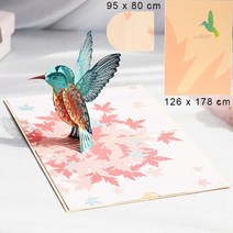 초대장 카드 3D 팝업 약혼 카드 연인 결혼식 초대장 인사말 레이저 컷 발렌타인 데이 선물 기념일 도매, 22 Hummingbird