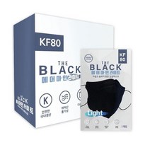 에어마인 더블랙마스크 라이트 대형 KF80 블랙, 1개입, 30개, 블랙