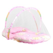 GHSHOP 텐트 아기 침대 신생아 수면 침대 모기장 침대 베개, 폴리 에스터 코튼, 핑크