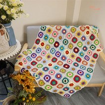 코바늘블랭킷 손뜨개 크로셰 뜨개질 담요 테이블매트, 100x100cm, black