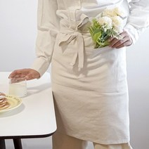 인블룸 면마 하프 에이프런 허리앞치마, 내츄럴, 색상:내츄럴
