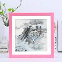 105047 그림액자 원목 그림표구 액자 동양화 필법 수공 종이공예 복자 그림액사 벽걸이 33켄트지 38cm50, 정사각형 28 인치 70.0 70.0 _로즈 레드