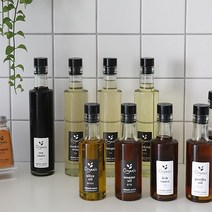 [무료 배송+4개 세트+라벨 10개 증정] 밀폐 원형 유리 오일병 기름병 소스병 참기름병180ml 300ml 실리콘마개, 180ml 3+1 오일병 - 화이트 라벨