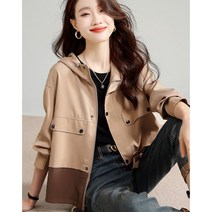 봄 새로운 여성 골프 의류 골프 탑 패셔너블 여성복 슬리밍 올매치 우아한 콘트라스트 컬러 스티칭 헴 후드 쇼트 코트 여성