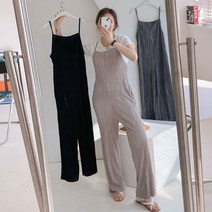 멋쭈 플리츠 주름 끈나시 점프수트 3color