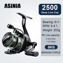 소형전동릴 초소형 전동릴 asinia mkse 1500 2500 6 1bb 6 4 1 드래그 8kg 스피닝 휠 코일 호환 62, 2500년대