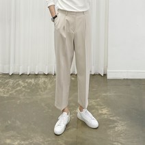 아도르클래식 커브 세미 와이드 9부 봄 가을 뒷밴딩 캐주얼 슬랙스