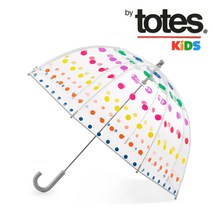 [totes]국내배송 어린이 투명 장우산(수동)뉴컬러도트(만4세~만8세용)