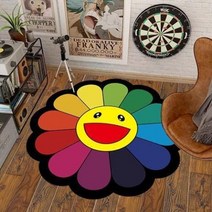 1인 2인 자취 협탁 보조 사이드 미니 개성 독특 신기 패셔너블한 클로크룸 소프트 카펫 모던하고 심플한 침실 침대 옆 장식 러그 가정 방 해바라기 얼룩 방지, 54.F  140x140CM