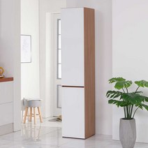 포크 400 틈새 키큰 주방수납장 냉장고옆 홈카페 부엌 선반 보조장, 아카시아화이트