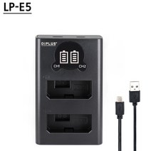 캐논 LP-E5 호환 LCD 듀얼 충전기 C타입5핀겸용 500D 450D 1000D 카메라 USB충전기, 상세내용표시