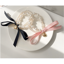 1+1 무료배송!! 마트정 진주 리본 팔찌 헤어끈