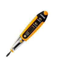 휴대용 전압 테스터 펜 전기 도구 전기 테스터 LED 디스플레이 AC DC 12-250V 라이브/널 와이어 테스터 판단, 노란색