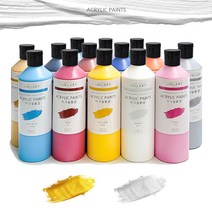 아크릴물감 대용량 500ml 지누아트 전문가용 아크릴물감세트 푸어링아트, 라임