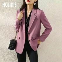 HOLIDIS 여성 코디 캐주얼 정장코트 빅사이즈 패션 상의 춘추정장자켓 루즈핏 싱글 정장 코트