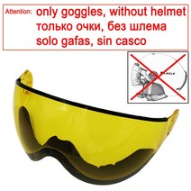LOCLE-인 몰드 겨울 스포츠 스키 헬멧 남성 여성 스노우 보드 고글 마스크 스케이트, M (52-56cm), Only Yellow Lens