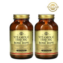 [2개세트] Solgar 솔가 비타민C 비타민씨 1500mg 로즈힙 90정 L 아스코빅애씨드 아스코르브산 비타민c 부족 추천 고함량 고용량 남성 여성 직장인 가족 필수, 2개